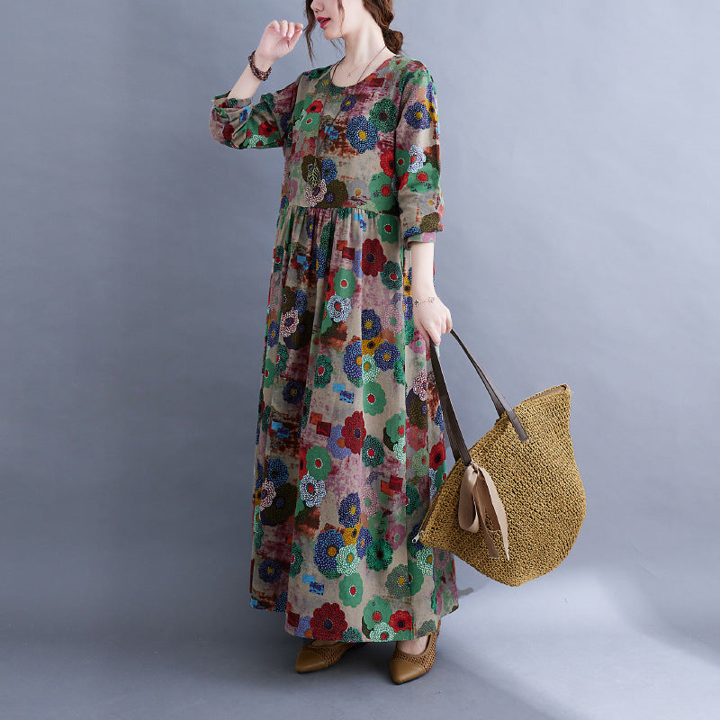 Printed Long-Sleeve Dress — product view 4
