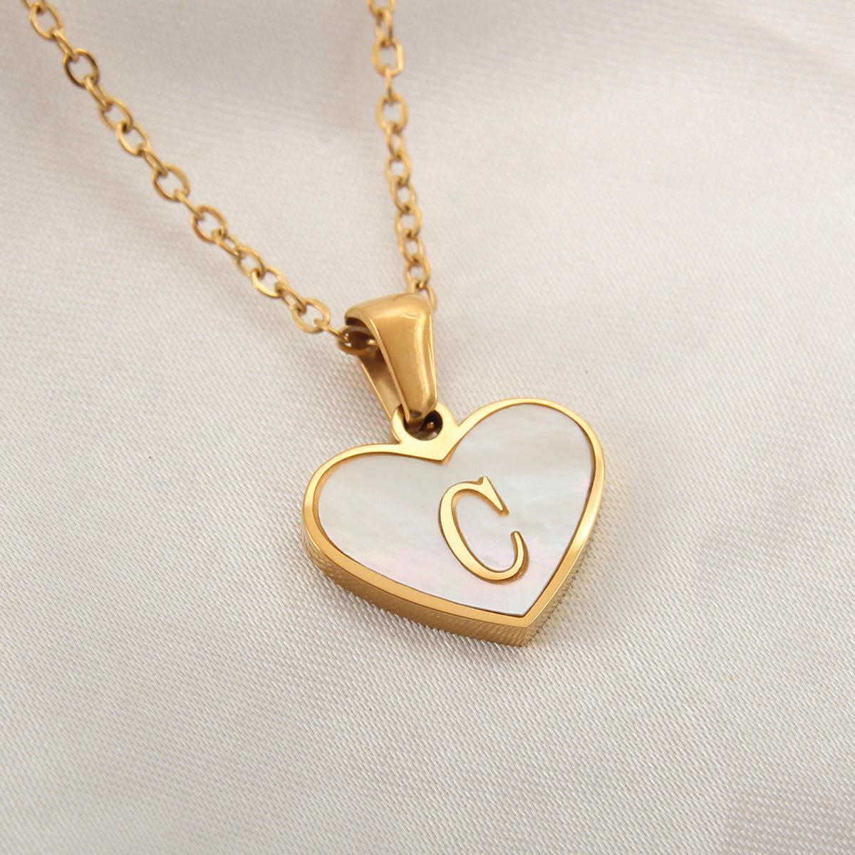 Initial Heart Pendant Necklace — product view 12