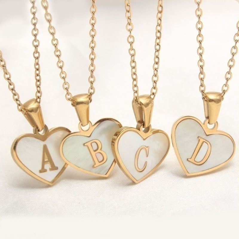 Initial Heart Pendant Necklace — product view 4