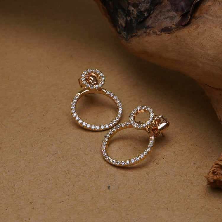 Pavé Circle Stud Earrings — product view 1