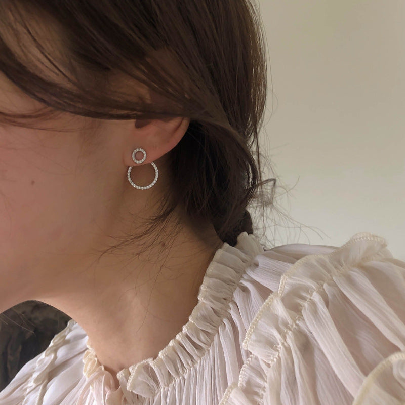 Pavé Circle Stud Earrings — product view 3