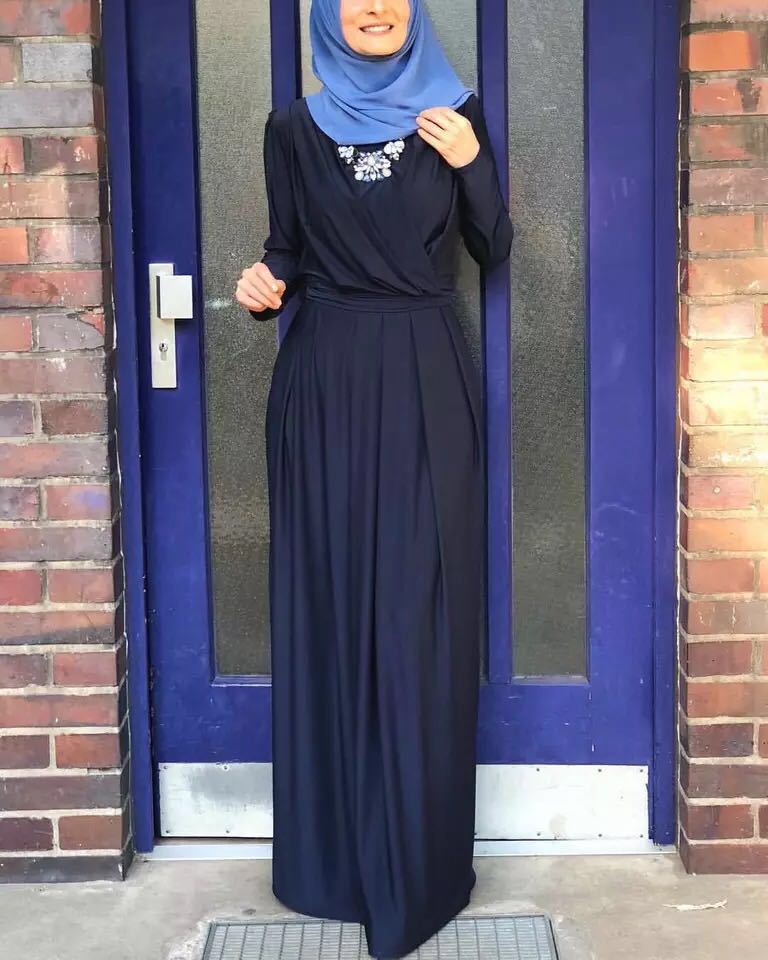 Draped V-Neck Maxi Abaya - product view 5