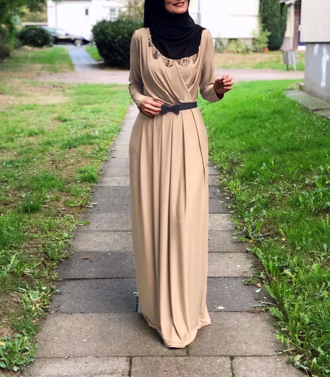 Draped V-Neck Maxi Abaya - product view 7