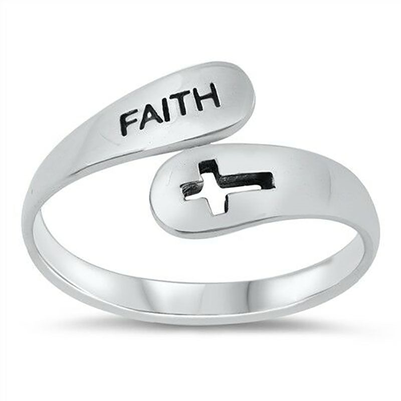 Faith Letter Adjustable Ring — product view 5
