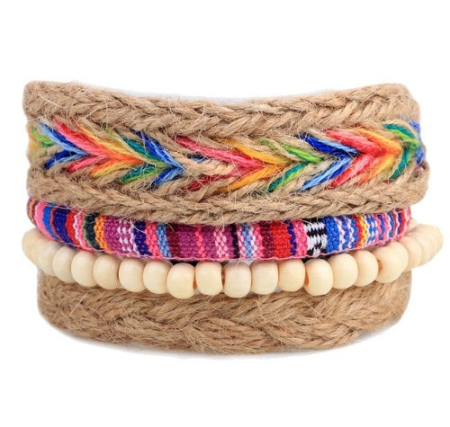 Braided Leather Bead Bracelet — product view 4