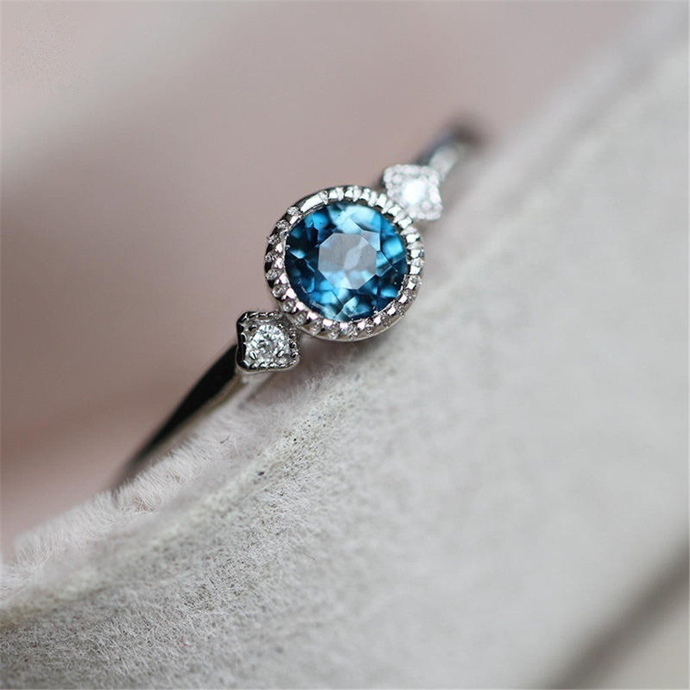 Sky Blue Zircon Slim Ring — product view 1
