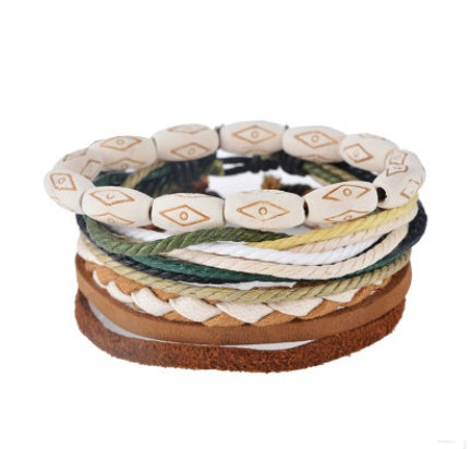 Braided Leather Bead Bracelet — product view 15