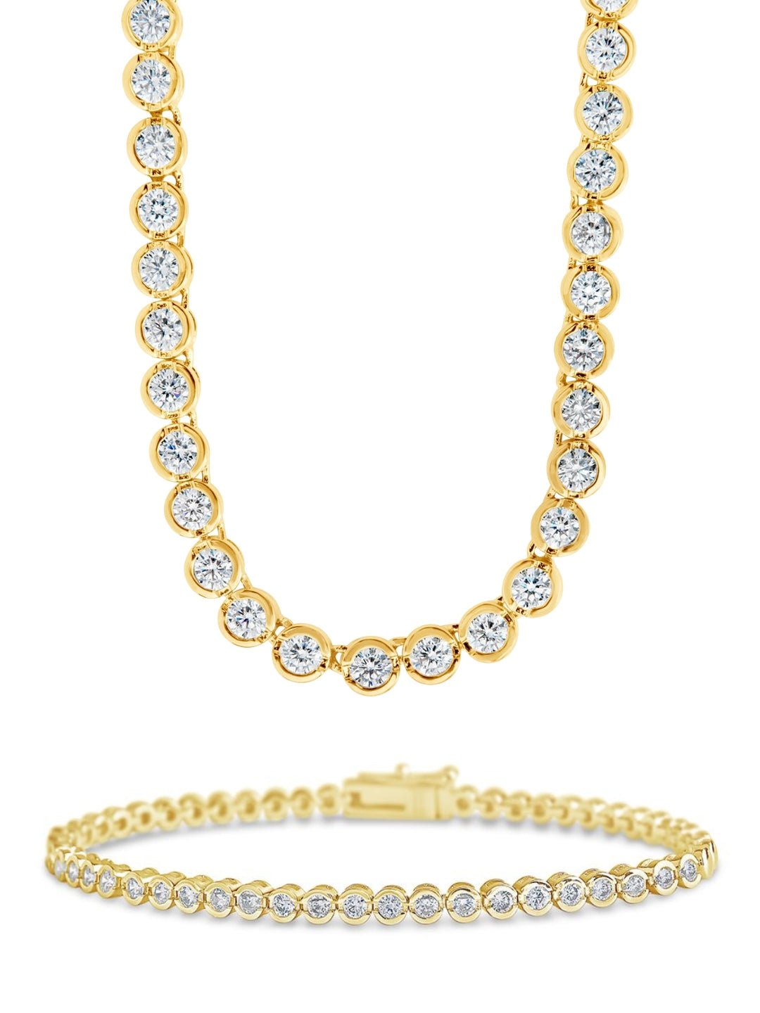 Helene cubic zirconia jewelry set with hoops, necklace and bracelet
