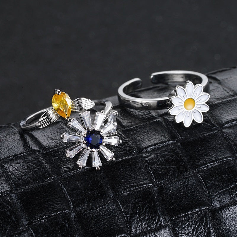 Rotating Floral Statement Ring — product view 2