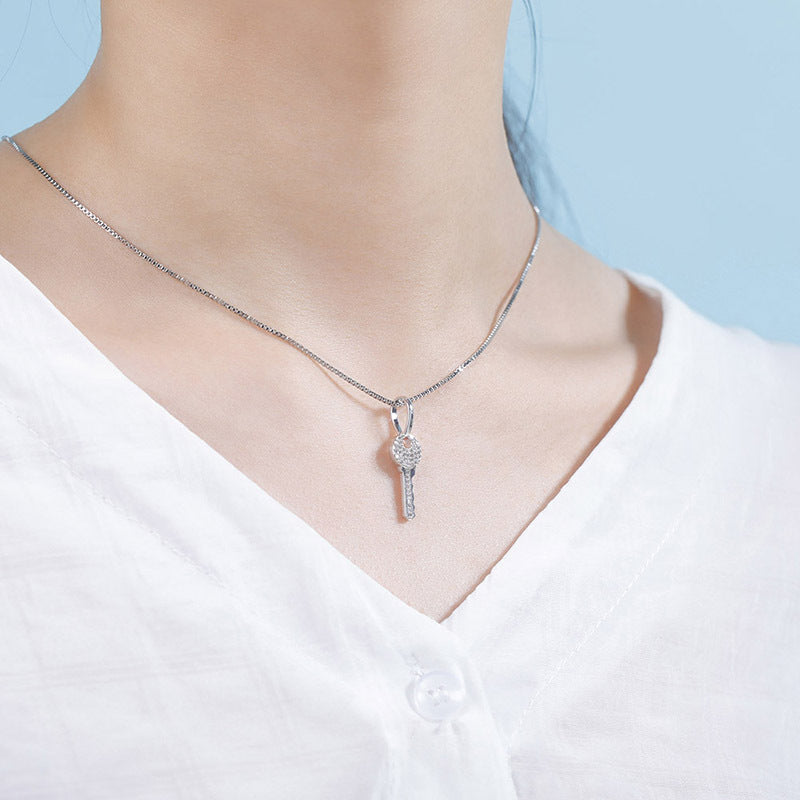Sterling Silver Key Pendant — product view 4