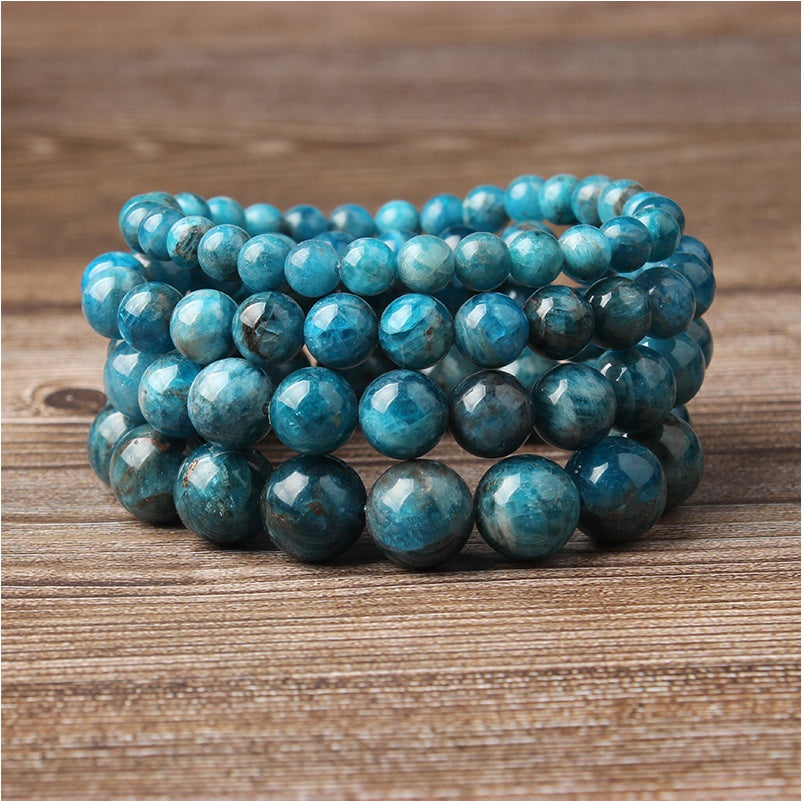 Blue Apatite Beaded Bracelet — product view 2