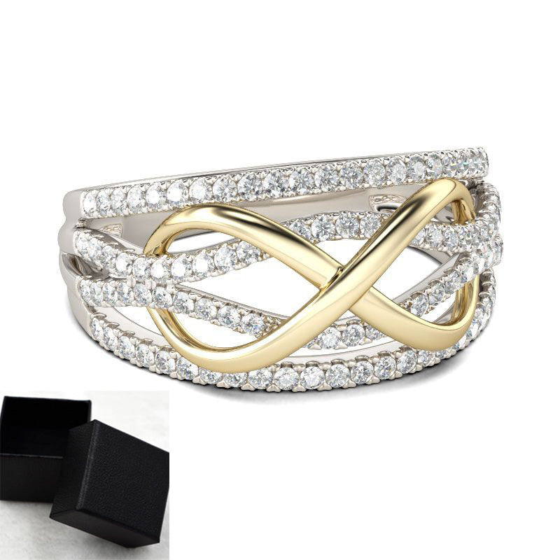 Two-Tone Zircon Statement Ring — product view 6