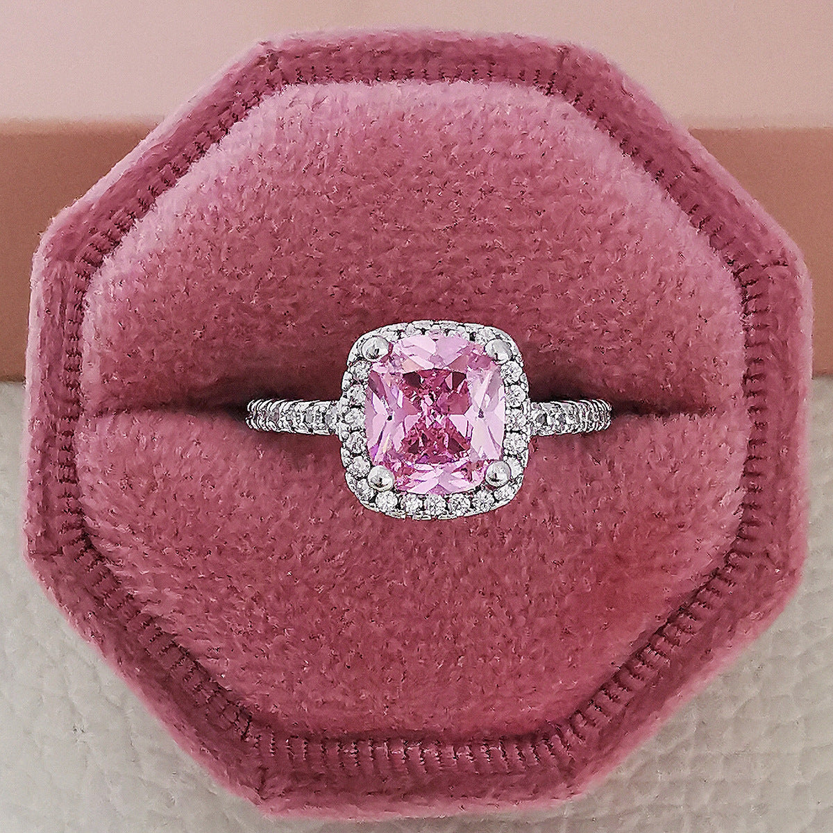 Cubic Zirconia T-Stone Ring — product view 3