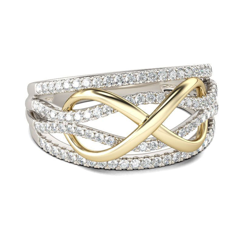 Two-Tone Zircon Statement Ring — product view 5