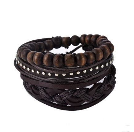 Braided Leather Bead Bracelet — product view 16