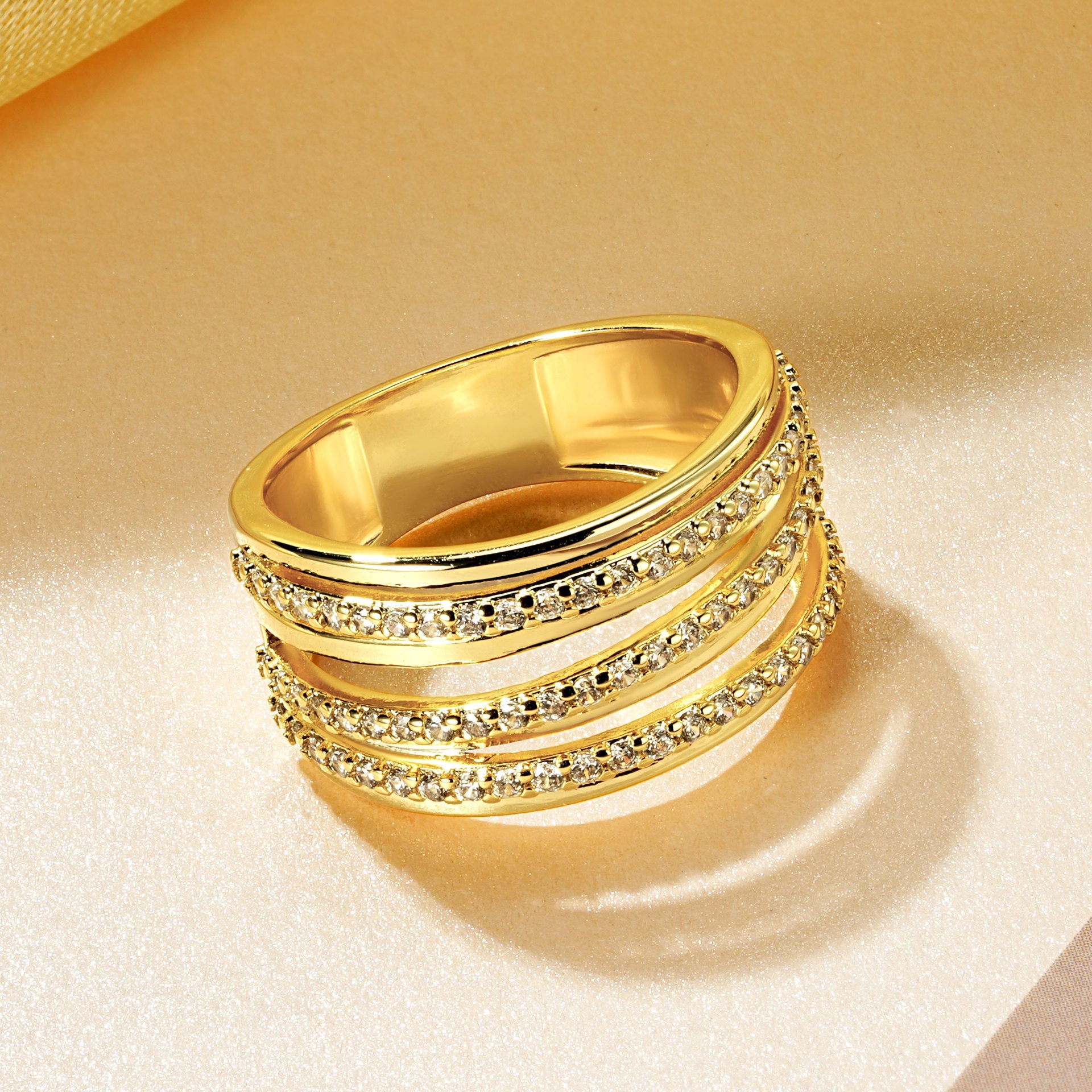 Geometric Multi-Band Ring - product view 3