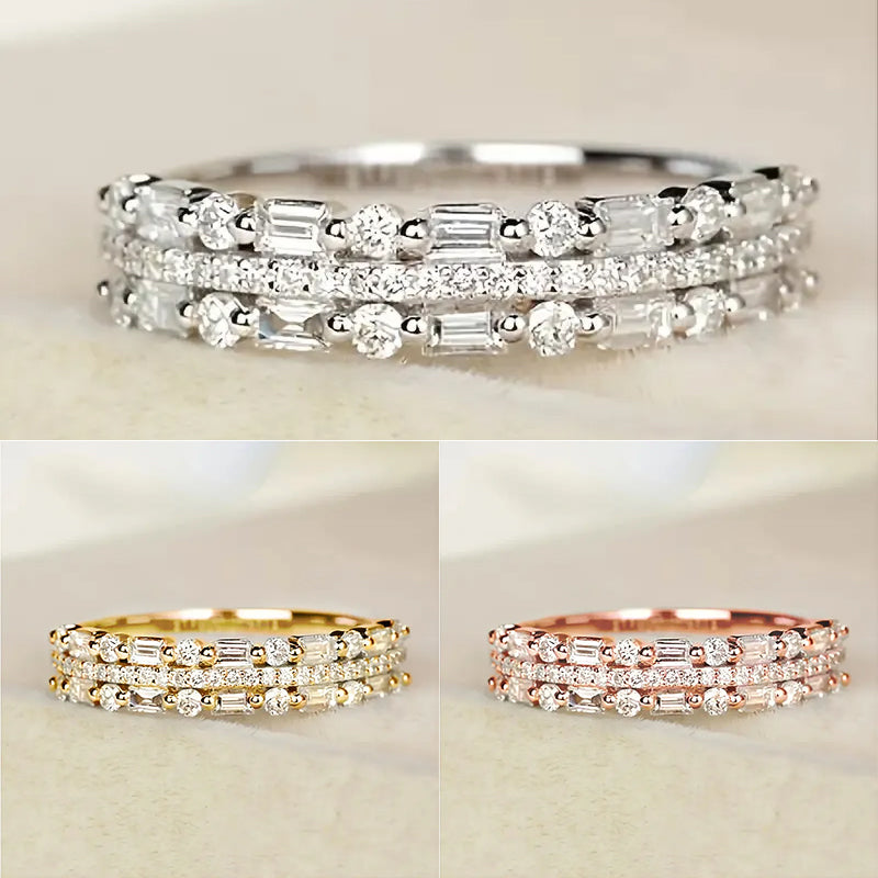 Zircon Triple-Band Ring — product view 1
