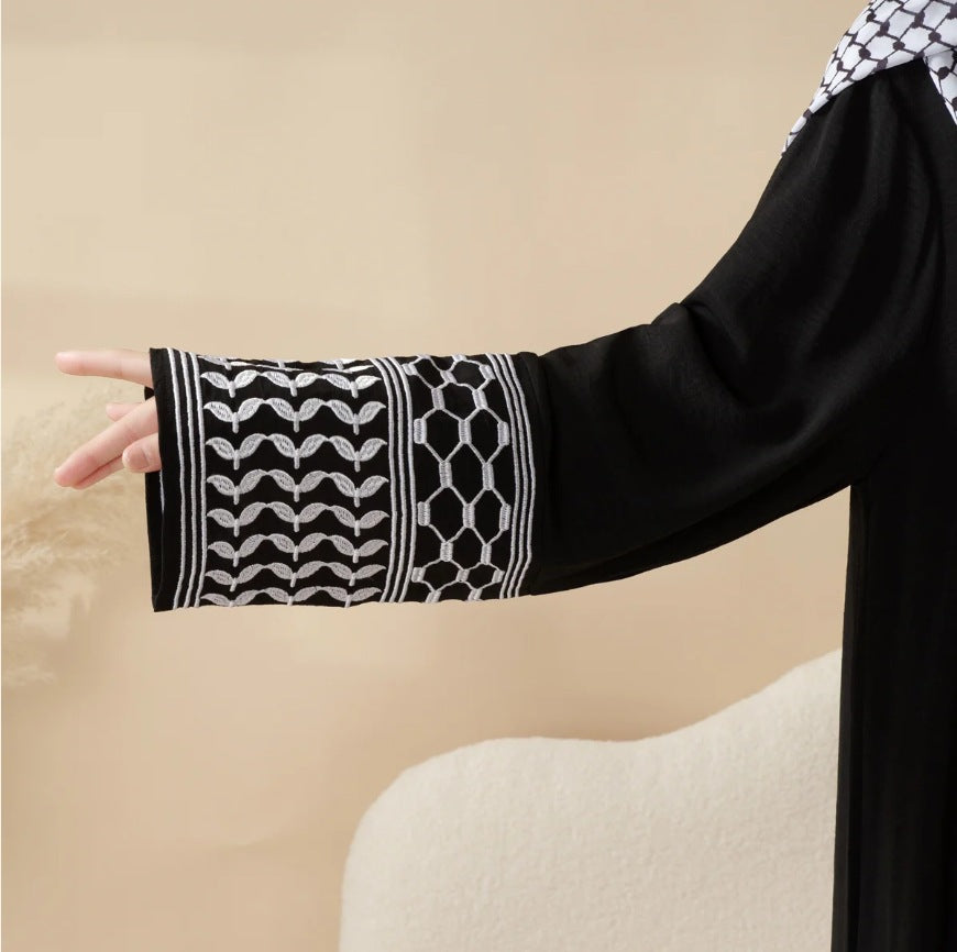 Keffiyeh-Detail Long Abaya — product view 4