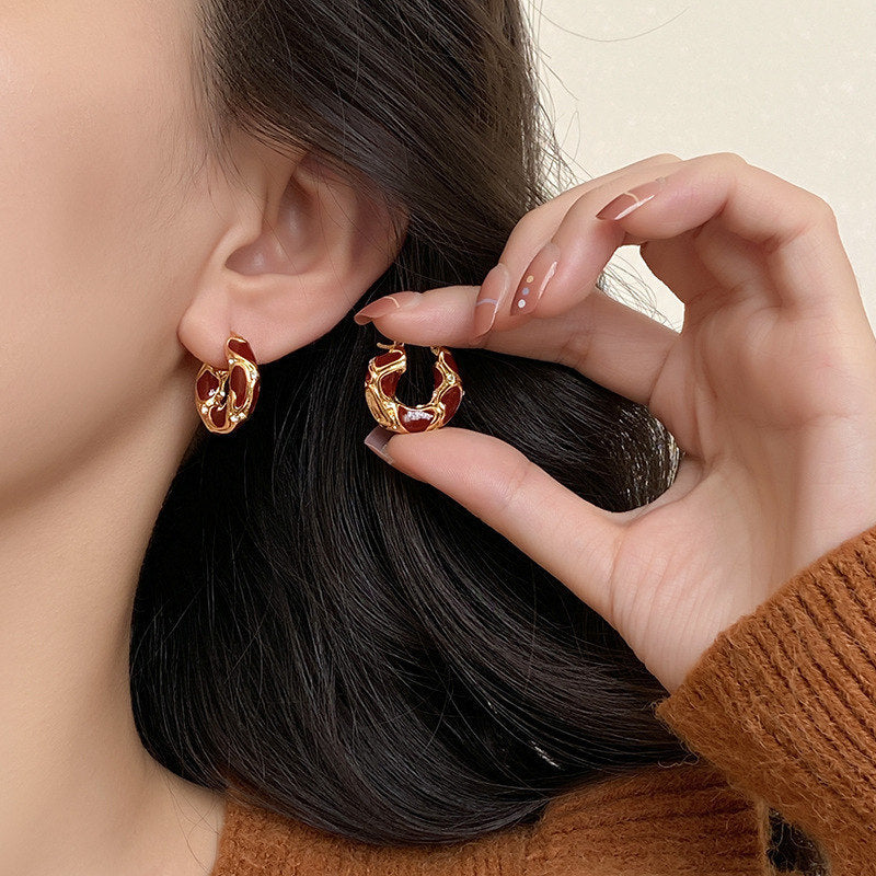 Enamel Mini Hoop Earrings — product view 2
