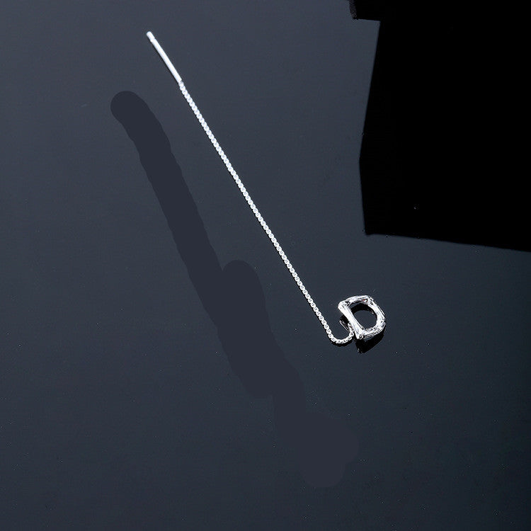 Sterling Silver Initial Drop Earrings — product view 14