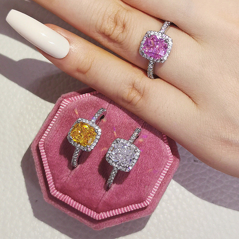 Cubic Zirconia T-Stone Ring — product view 1