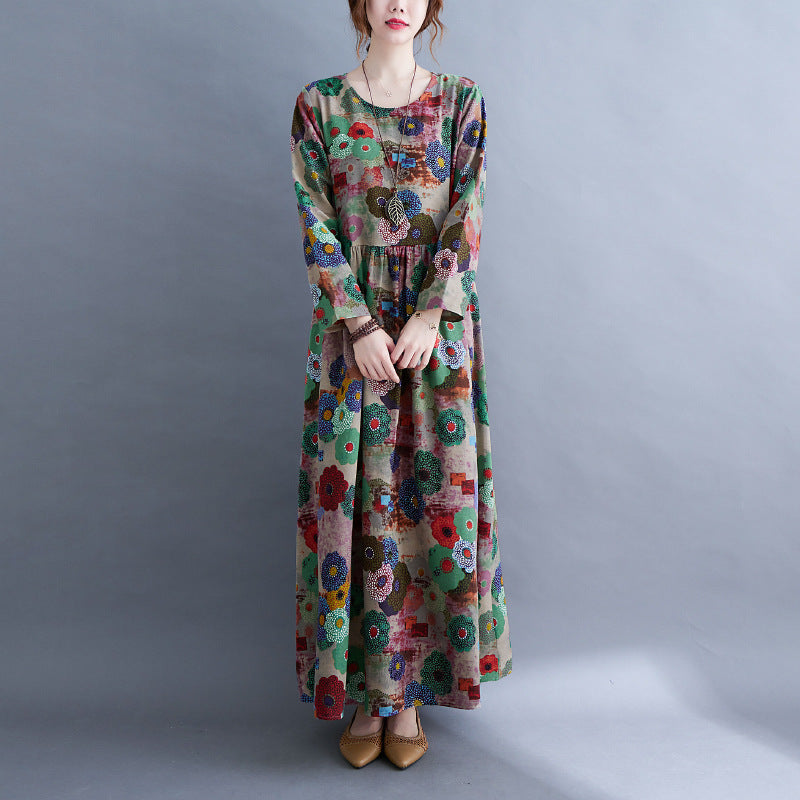 Printed Long-Sleeve Dress — product view 2