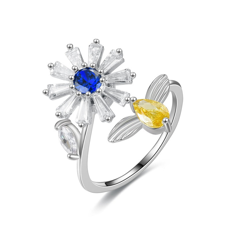 Rotating Floral Statement Ring — product view 5