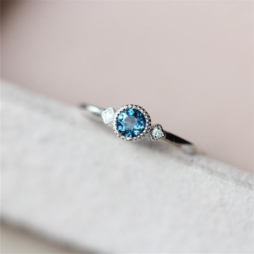 Sky Blue Zircon Slim Ring — product view 2