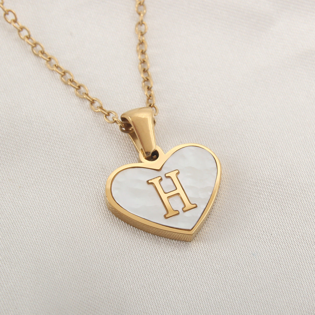 Initial Heart Pendant Necklace — product view 9