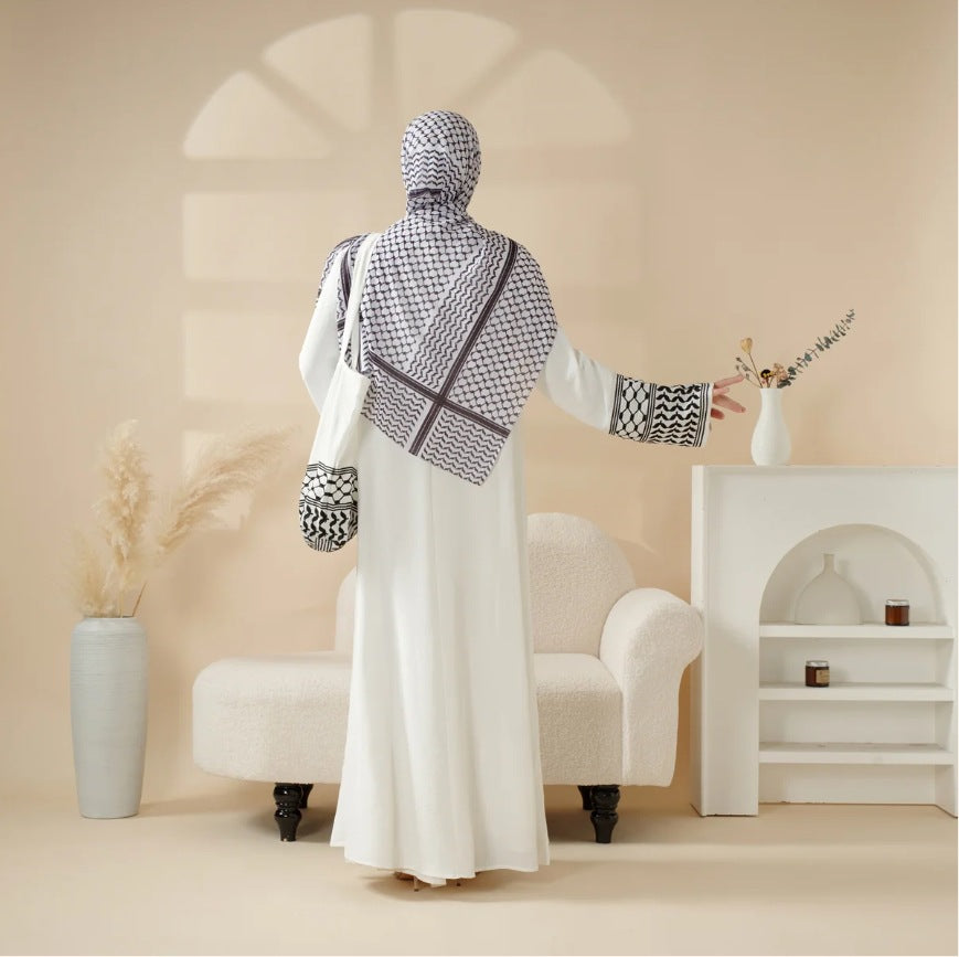 Keffiyeh-Detail Long Abaya — product view 3