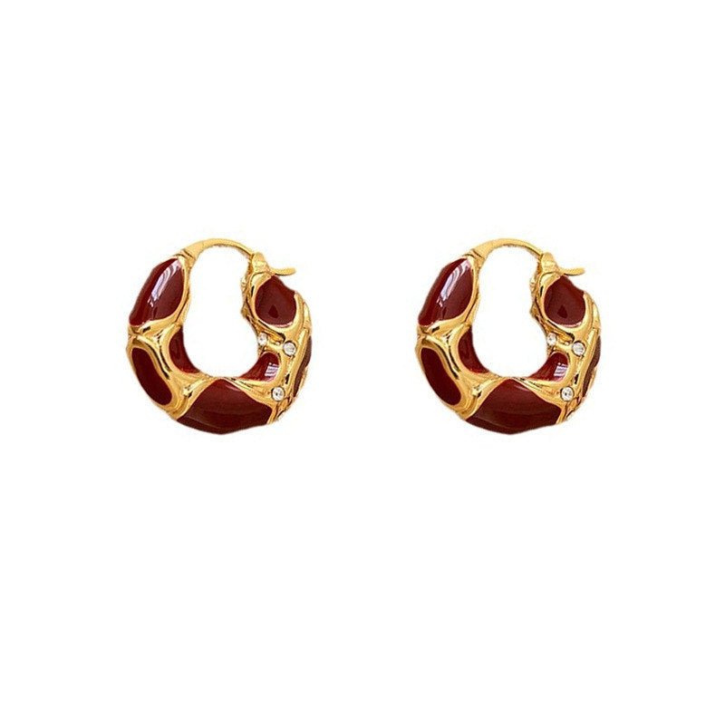 Enamel Mini Hoop Earrings — product view 9