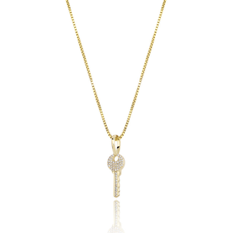 Sterling Silver Key Pendant — product view 3