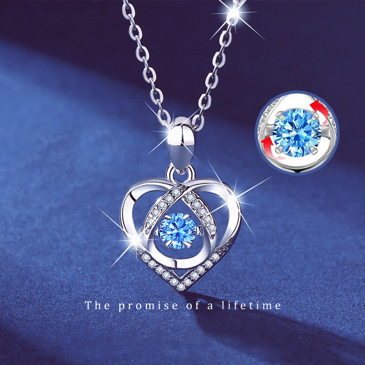Rhinestone Heart Pendant Necklace — product view 1