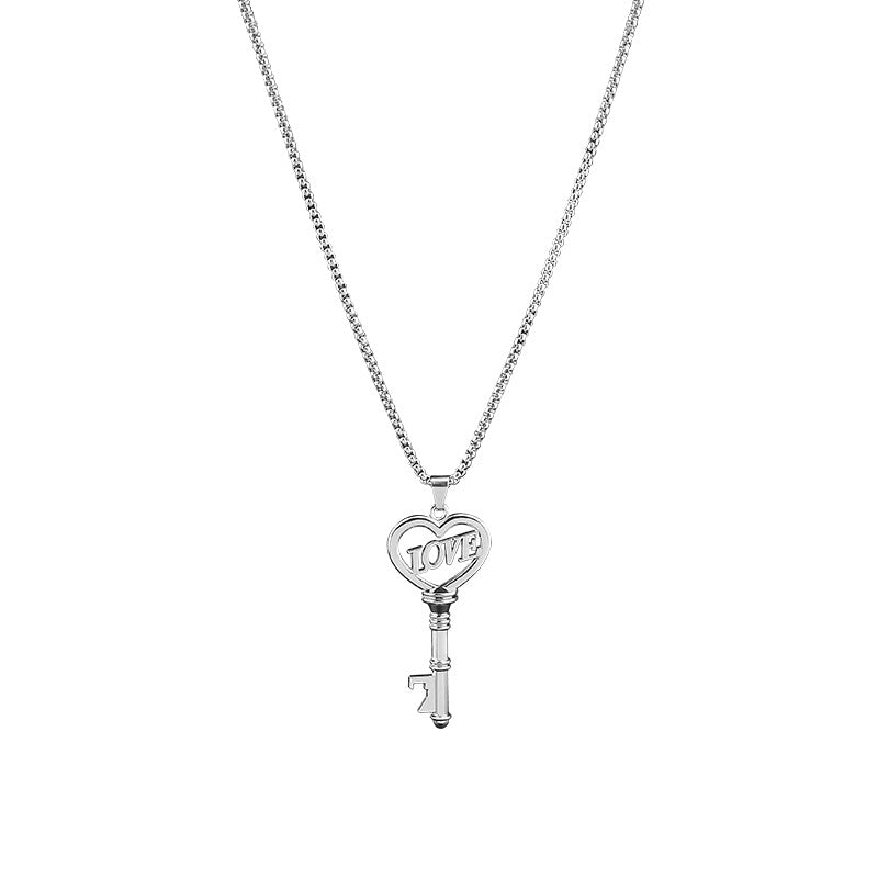 Heart Key Pendant Necklace - product view 7