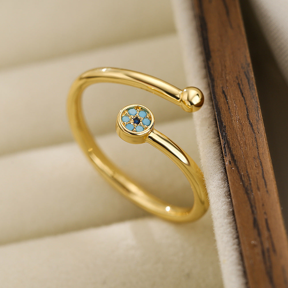 Evil Eye Cross Adjustable Ring — product view 6