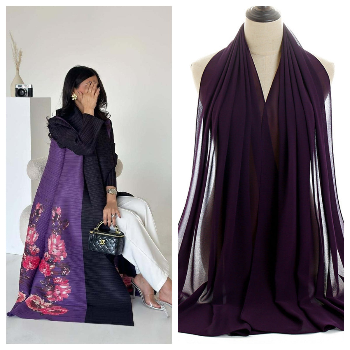 Pleated Column Abaya - product view 6