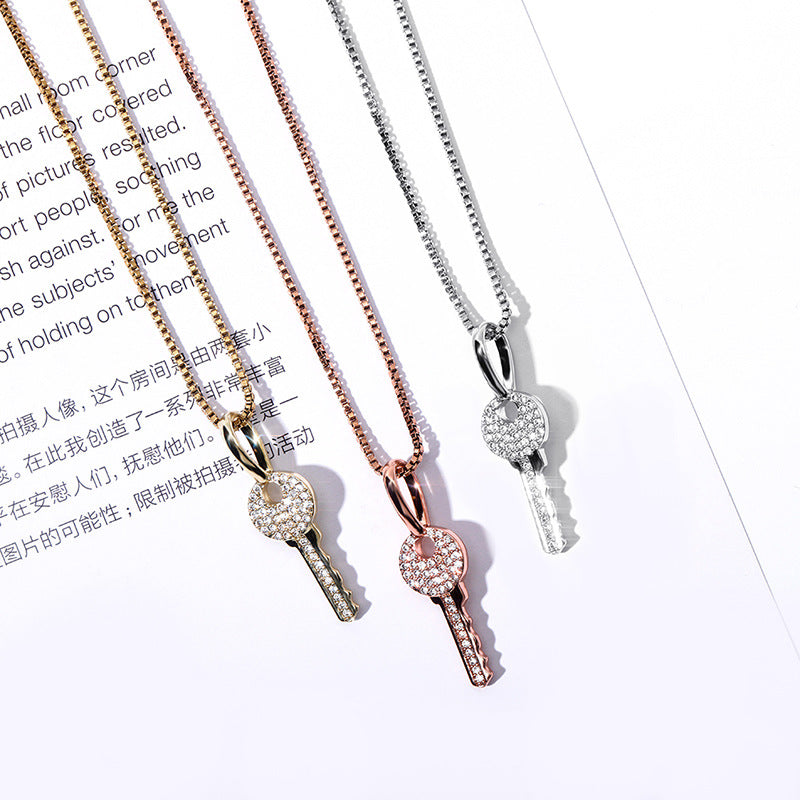 Sterling Silver Key Pendant — product view 5