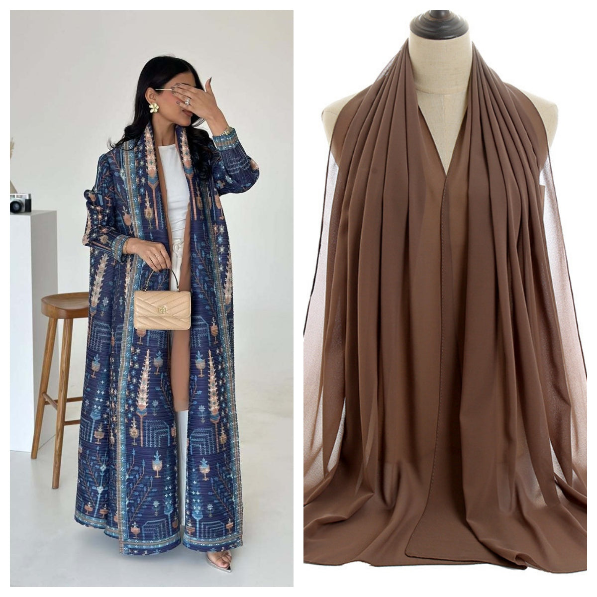 Pleated Column Abaya - product view 4