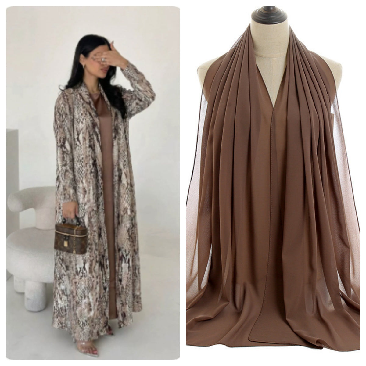 Pleated Column Abaya - product view 14