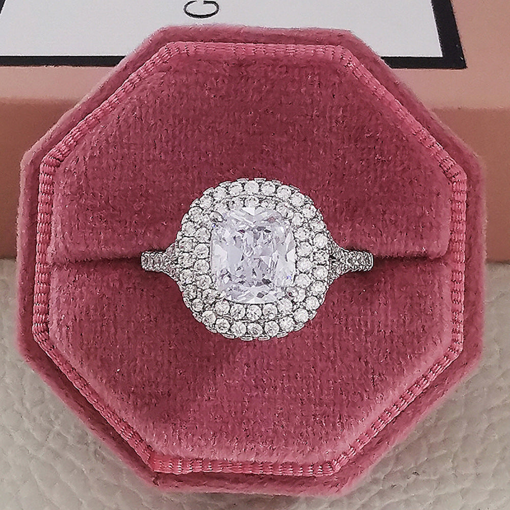 Cubic Zirconia T-Stone Ring — product view 7