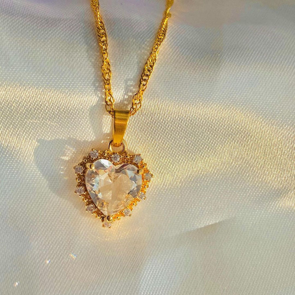 Multicolor Heart Pendant Necklace — product view 5