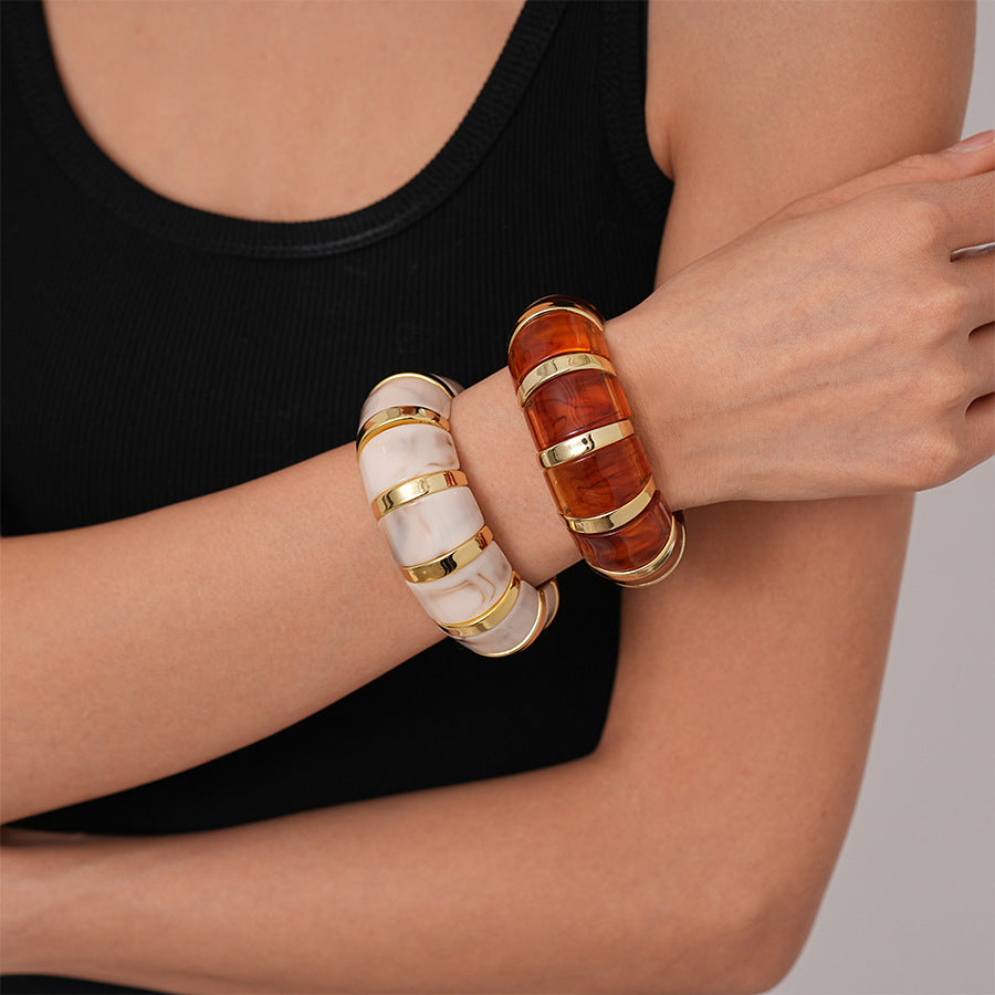 Marbled Acrylic Bangle - product view 2