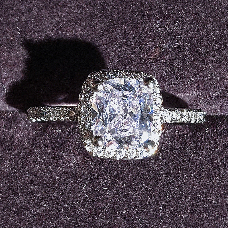 Cubic Zirconia T-Stone Ring — product view 2
