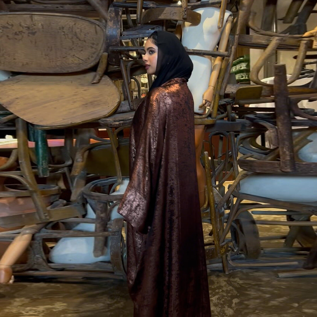 Bronzed Satin Abaya - product view 12