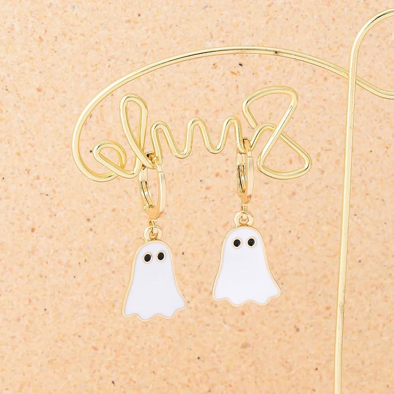 Gold Ghost Huggie Earrings — product view 4