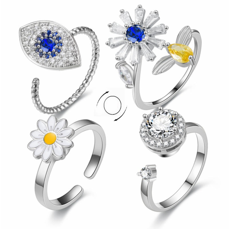 Rotating Floral Statement Ring — product view 8