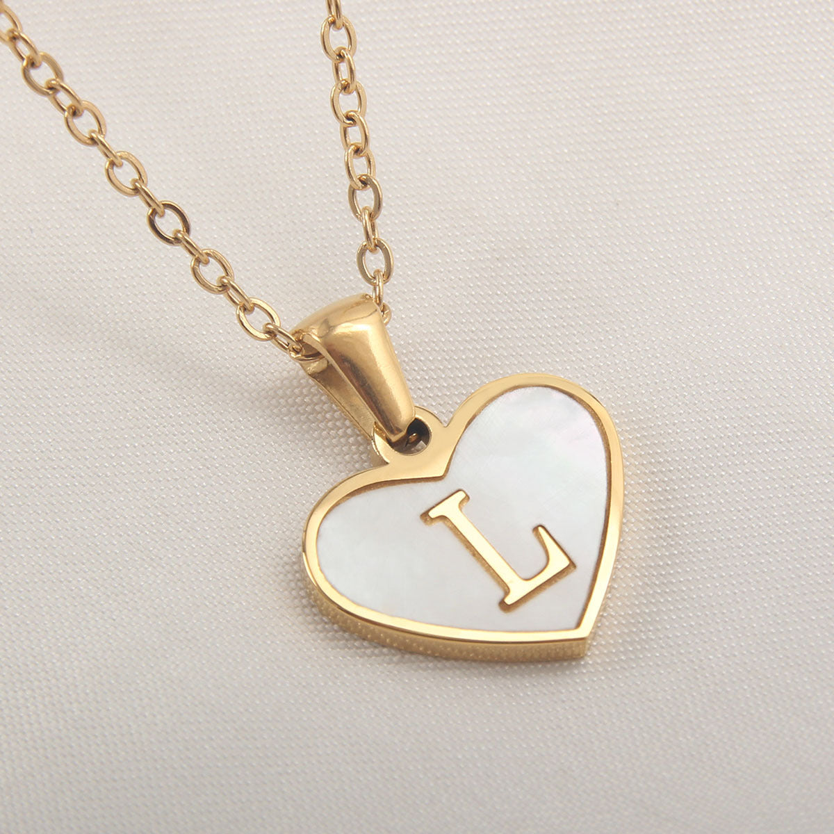 Initial Heart Pendant Necklace — product view 20