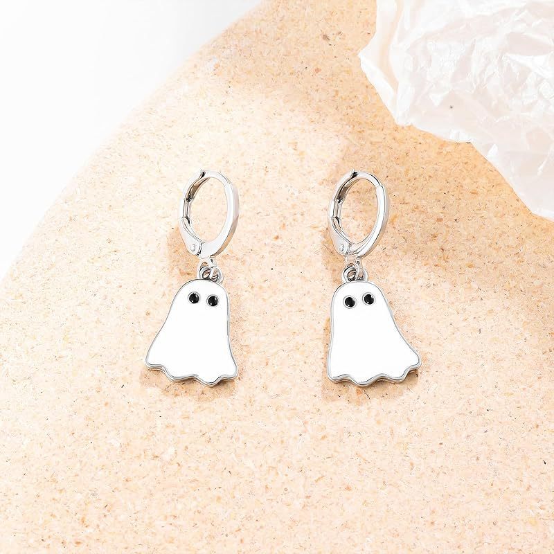 Gold Ghost Huggie Earrings — product view 3