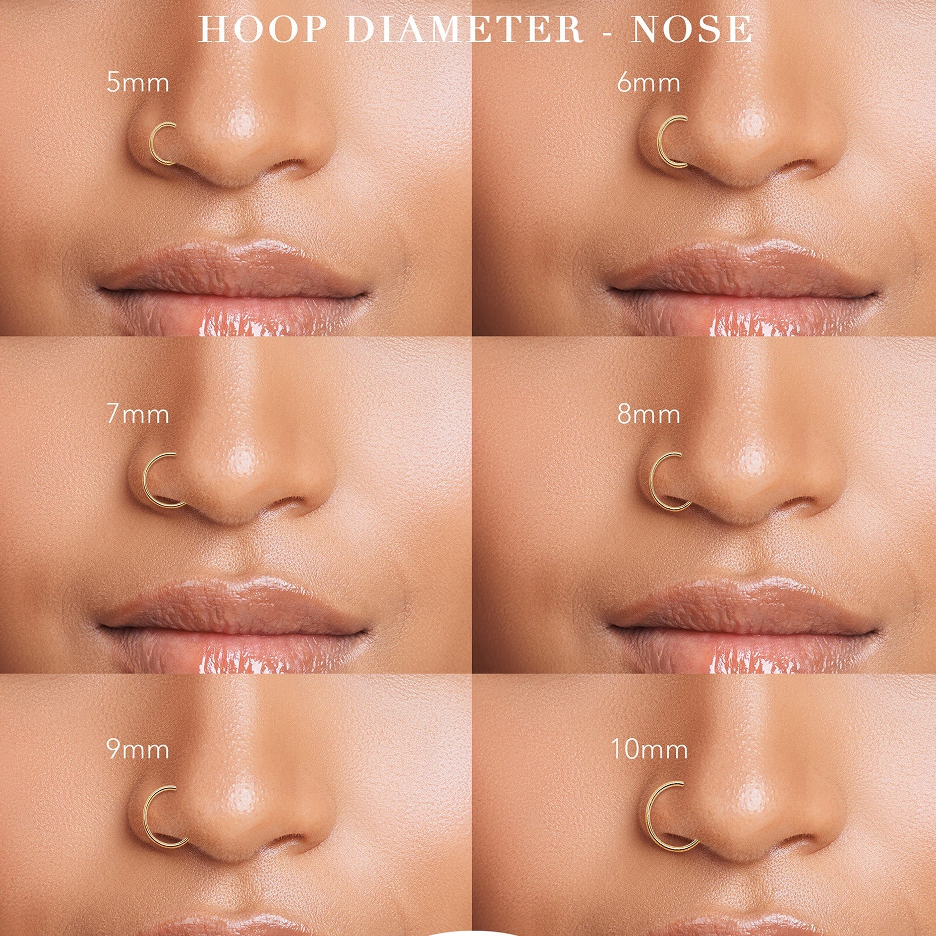 Hinged checkerboard crystal nose hoop view 8