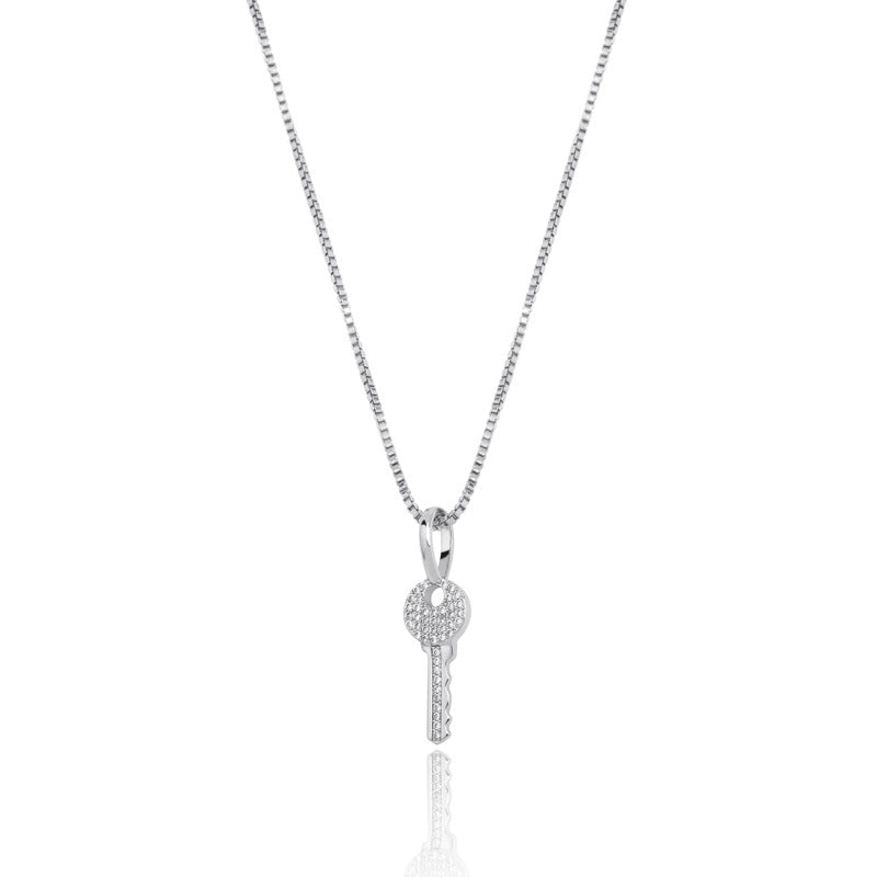 Sterling Silver Key Pendant — product view 2